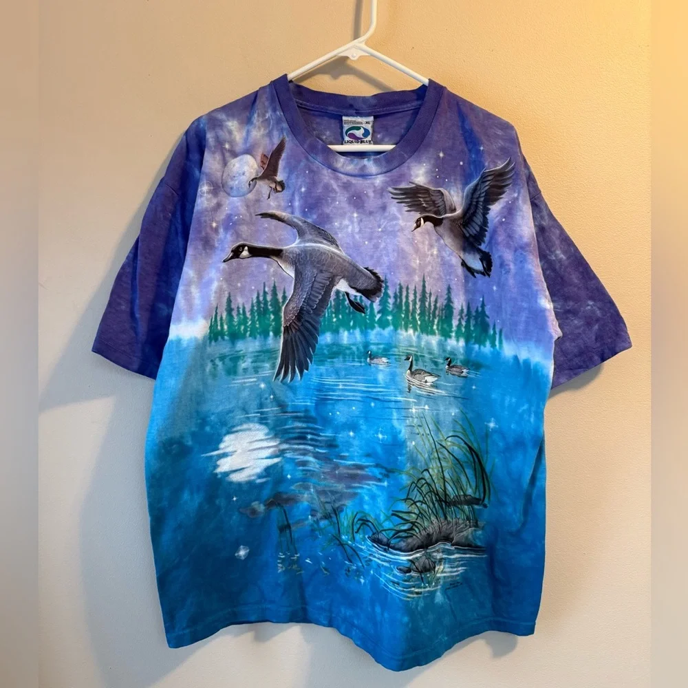 Liquid Blue 1999 Brian Fox Geese Tie Dye Shirt - XL - Picture 1 of 8